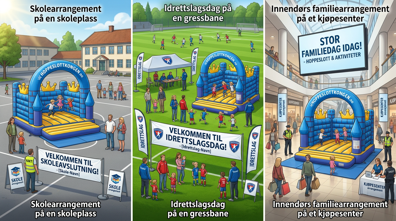 Kravet om driftstillatelse gjelder alle som tilbyr hoppeslott til publikum