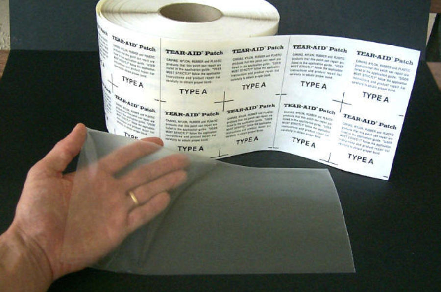 Tear aid repair roll blank tape